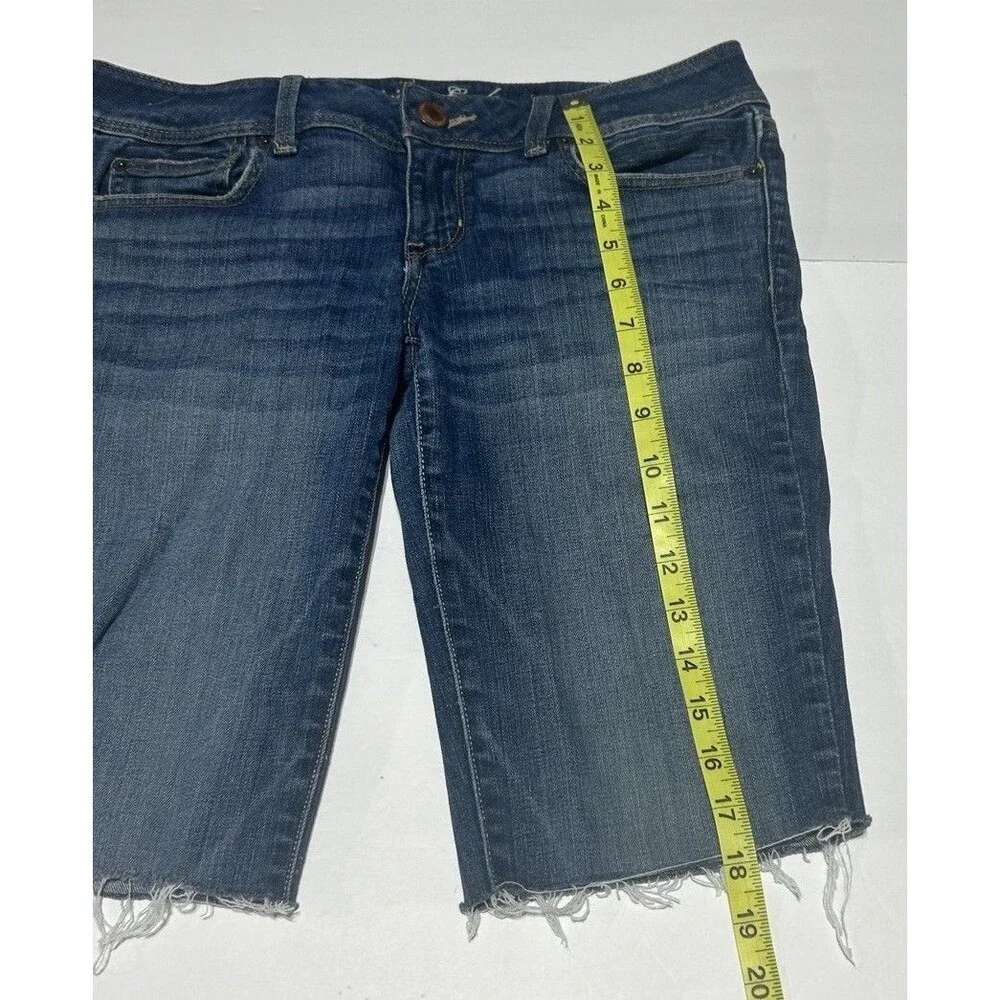 American Eagle Women's Slim Boot Raw Hem Denim Shorts Size 8